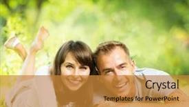  Presentation with college education happy smiling - Beautiful presentation design featuring dental background - happy smiling couple together relaxing backdrop and a gold colored foreground