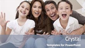  Presentation with displaying a happy mother cudd - Slides consisting of dental beautiful children smile - attractive happy laughing family background and a seafoam green colored foreground