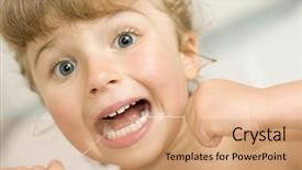  Presentation with teen girl tech - Cool new presentation theme with dental beautiful children smile - cute girl cleaning teeth backdrop and a coral colored foreground