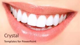  Presentation with close up of young girls - Cool new presentation design with dental beauty - beautiful young woman teeth close backdrop and a  colored foreground