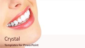  Presentation with odontology teeth - Slides enhanced with dental beauty - beautiful young woman teeth isolated background and a  colored foreground