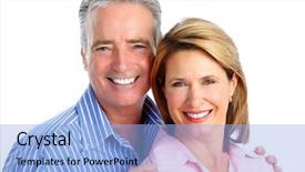  Presentation with elderly - PPT layouts having dental beauty - happy laughing elderly couple background and a  colored foreground