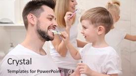  Presentation with brush - Slides featuring dental bleaching - cute little boy helping his background and a lemonade colored foreground