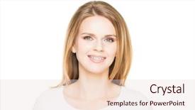  Presentation with teenage girl - Colorful slides enhanced with dental braces - attractive teenage girl smiling backdrop and a lemonade colored foreground