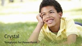  Presentation with fenway park - Slides enhanced with dental braces - boy in park portrait background and a yellow colored foreground