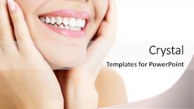  Presentation with skin care - Amazing presentation design having dental care - cheerful female with fresh clear backdrop and a sky blue colored foreground