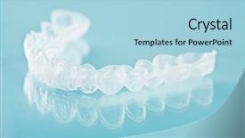  Presentation with dental - Beautiful theme featuring dental care - individual tooth tray for whitening backdrop and a light blue colored foreground
