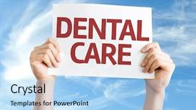  Presentation with root - PPT theme featuring dental care card with sky background and a  colored foreground