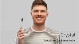  Presentation with oral hygiene - Beautiful slides featuring dental-care-oral-hygiene backdrop and a light gray colored foreground