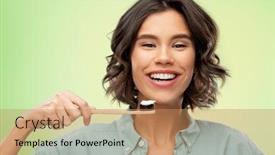  Presentation with dental hygiene - Presentation with dental-care-oral-hygiene background and a coral colored foreground