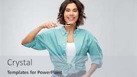  Presentation with dental hygiene - Audience pleasing presentation consisting of dental-care-oral-hygiene backdrop and a light gray colored foreground