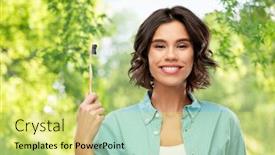  Presentation with oral hygiene - Audience pleasing slide set consisting of dental-care-oral-hygiene backdrop and a yellow colored foreground