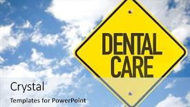  Presentation with preventive dental care - Presentation featuring dental care sign with sky background and a  colored foreground