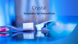  Presentation with equipment - Presentation theme featuring dental-care-symbols-stomatology-equipment background and a light blue colored foreground