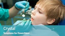  Presentation with dental caries - Slide deck enhanced with dental caries - close-up of little boy opening background and a teal colored foreground