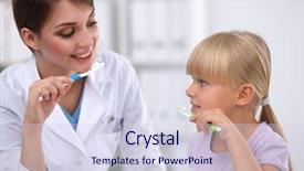  Presentation with dental office - Colorful theme enhanced with dental caries - dentist and little girl backdrop and a lemonade colored foreground