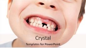  Presentation with dental child - Slide deck enhanced with dental child - boy face closeup background and a lemonade colored foreground