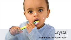 Presentation with dental child - Audience pleasing theme consisting of dental child - smiling 18th month old african backdrop and a light blue colored foreground
