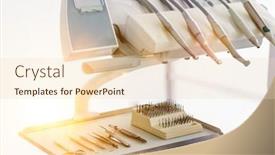  Presentation with clinic - Audience pleasing slide set consisting of dental-clinic-and-dental-instruments backdrop and a lemonade colored foreground