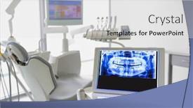 Presentation with clinic - Presentation design enhanced with dental-clinic-and-dental-instruments background and a white colored foreground