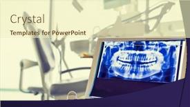  Presentation with clinic - Colorful presentation design enhanced with dental-clinic-and-dental-instruments backdrop and a soft green colored foreground