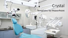  Presentation with interior design - Theme having dental clinic interior design background and a light gray colored foreground