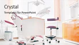  Presentation with enamel - Theme featuring dental clinic interior background and a sky blue colored foreground