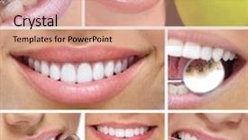  Presentation with dental - Slides with dental collage background and a coral colored foreground