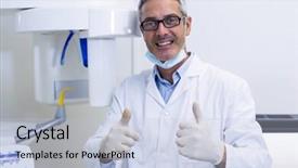  Presentation with dental - Slides having dental dentist showing thumbs up background and a  colored foreground