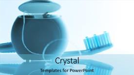  Presentation with dental floss - Presentation theme having dental equipment background and a light blue colored foreground