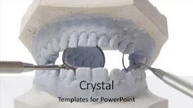  Presentation with plaster - Audience pleasing slide set consisting of dental examining plaster dents model backdrop and a light gray colored foreground