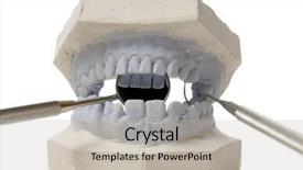  Presentation with biology - Cool new PPT theme with dental examining plaster dents model backdrop and a  colored foreground