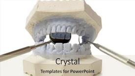  Presentation with biology - Amazing presentation design having dental examining plaster dents model backdrop and a soft green colored foreground