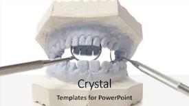  Presentation with biology - Presentation theme consisting of dental examining plaster dents model background and a soft green colored foreground