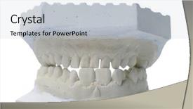  Presentation with certificate model - Colorful presentation theme enhanced with dental examining plaster dents model backdrop and a light gray colored foreground