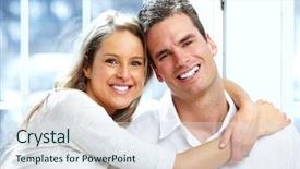  Presentation with happy new year 2022 - Slide set having dental family - happy young couple in love background and a  colored foreground