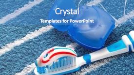  Presentation with dental floss - PPT theme with dental floss and a blue background and a teal colored foreground