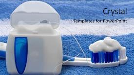  Presentation with dental floss - Presentation theme enhanced with dental floss and toothbrush background and a light blue colored foreground