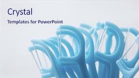  Presentation with light blue color - Colorful PPT layouts enhanced with dental floss standing backdrop and a sky blue colored foreground