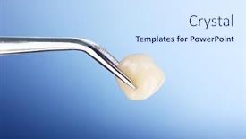  Presentation with dental - PPT theme having dental-forceps-with-tooth background and a sky blue colored foreground