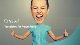  Presentation with cycling and head injury - Cool new PPT theme with dental funny - excited screaming girl with big backdrop and a gray colored foreground