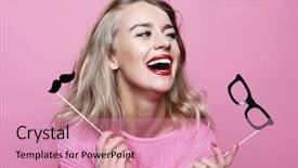  Presentation with lifestyle - Presentation theme with dental funny - lifestyle and people concept playful background and a coral colored foreground