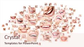  Presentation with wide - Beautiful slide deck featuring dental funny - perfect smiles collage collection backdrop and a lemonade colored foreground