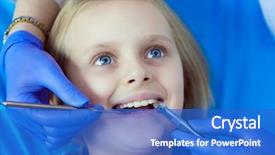  Presentation with girl power esami medie - Slide deck with dental heal - little girl sitting background and a  colored foreground