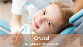  Presentation with dental office - Slides having dental heal - little girl sitting background and a coral colored foreground