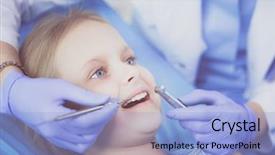  Presentation with barbie girl - Amazing slide deck having dental heal - little girl sitting backdrop and a light blue colored foreground