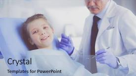  Presentation with farewell girl - Audience pleasing PPT theme consisting of dental heal - little girl sitting backdrop and a  colored foreground