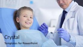  Presentation with office - Slides having dental heal - little girl sitting background and a  colored foreground
