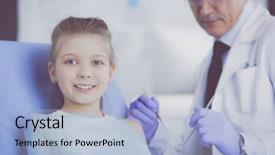  Presentation with girl power esami medie - Theme enhanced with dental heal - little girl sitting background and a  colored foreground