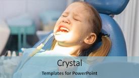  Presentation with sound pain - Theme consisting of dental heal - little girl suffers pain background and a light blue colored foreground